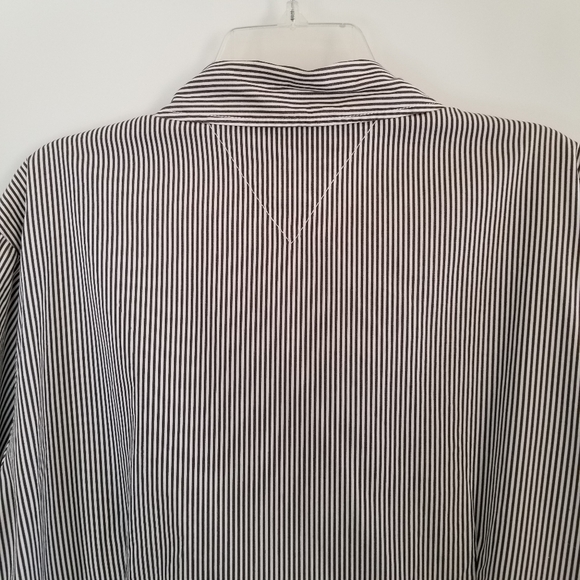 Tommy Hilfiger Striped Ruffled Tuxedo Shirt 20 Plus Button Blouse - Picture 11 of 15